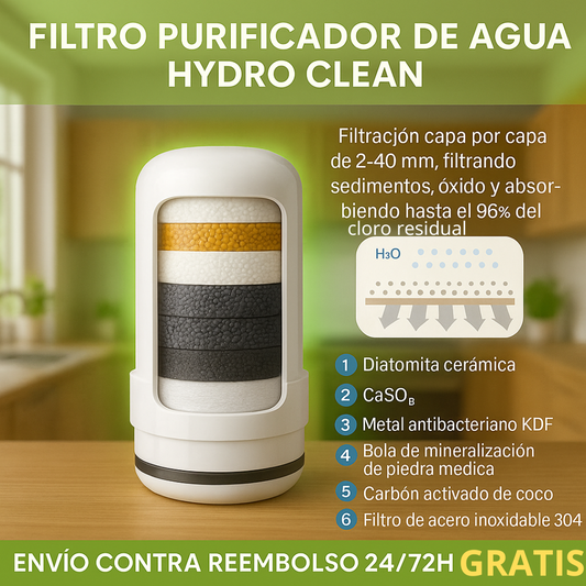 Filtro Purificador de Agua HydroClean con 7 capas de filtrado